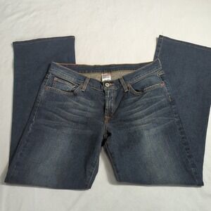 Lucky‎ Brand Women's 10 Midrise Flare Dark Wash Blue Jeans EUC  334